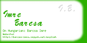 imre barcsa business card